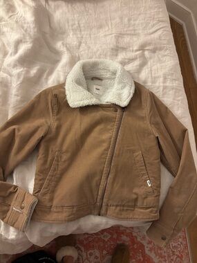 Vans Tan Corduroy Jacket with White Sherpa Collar